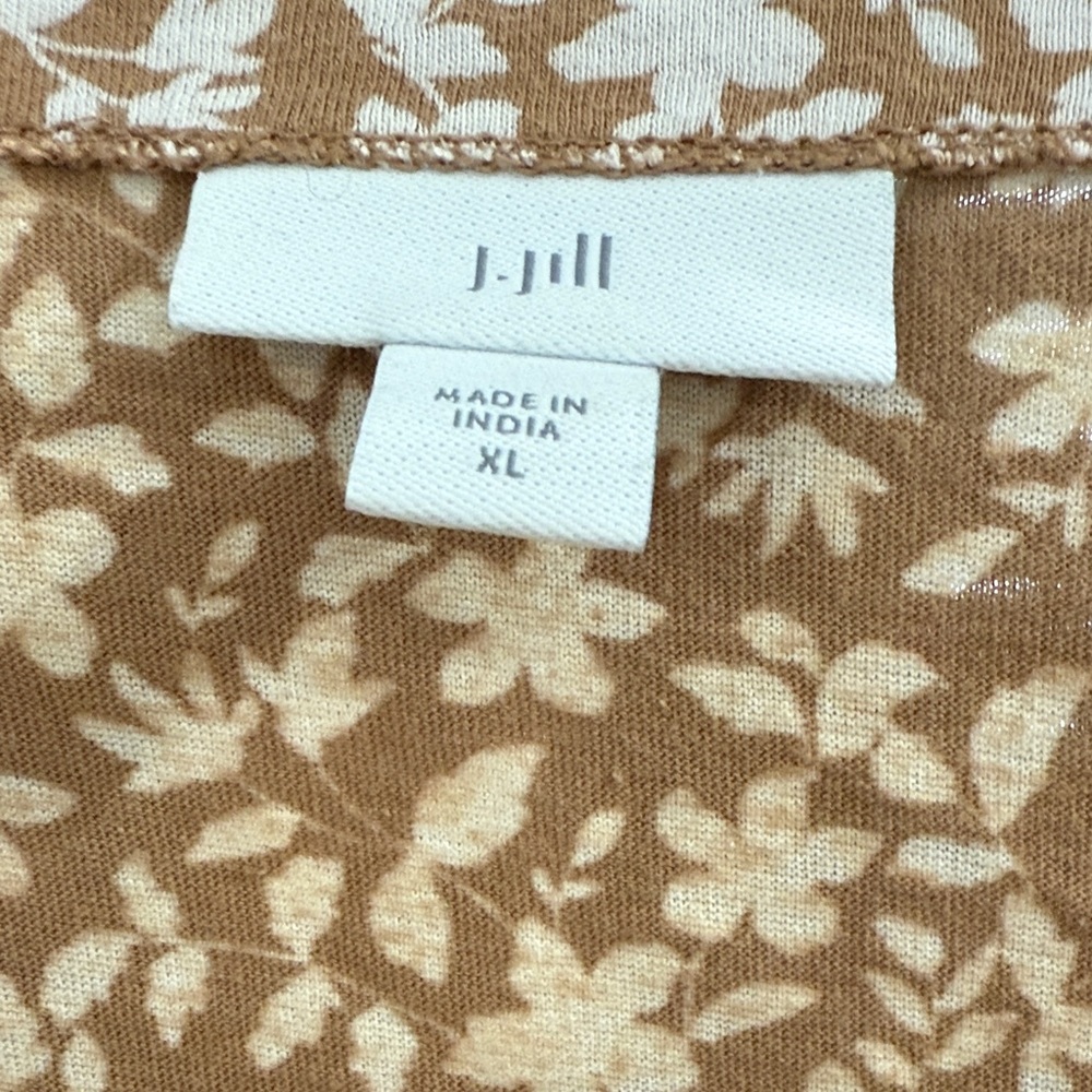 J. Jill Brown and Cream Floral Top - Picture 2 of 4